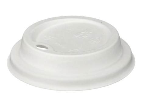 WHITE MOULDED FIBRE HOT SIP LID BY GO PAK