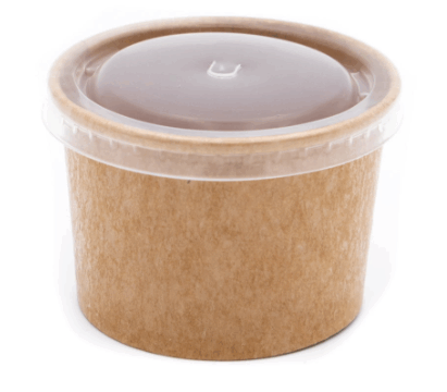 KRAFT PORTION POT & CLEAR LID X 200