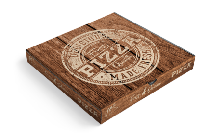 ORIGINAL WOOD EFFECT PIZZA BOXES X 90